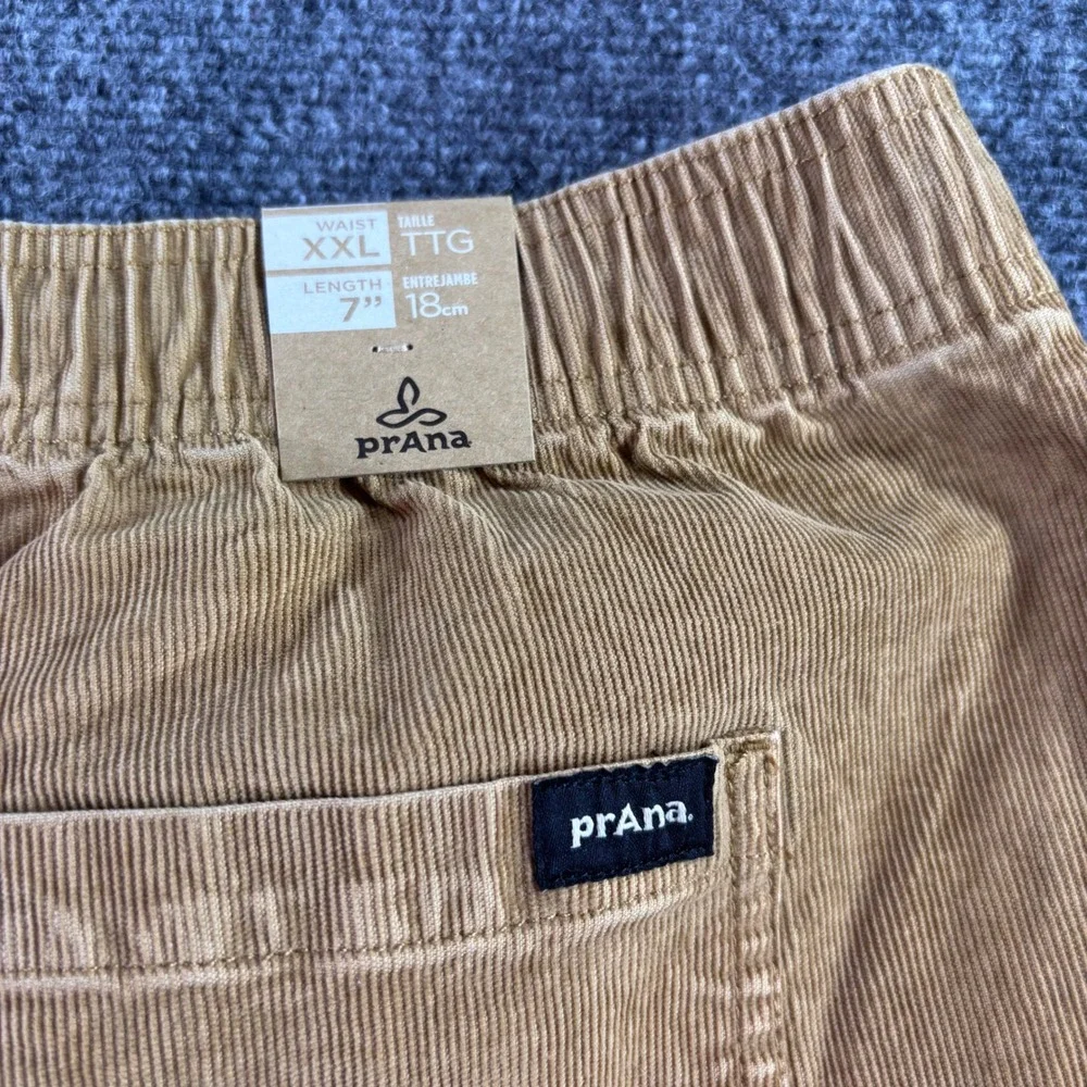 prAna Canyon Camp Short Mens XXL Earthbound Tan Corduroy NWT 7in Inseam Hiking
